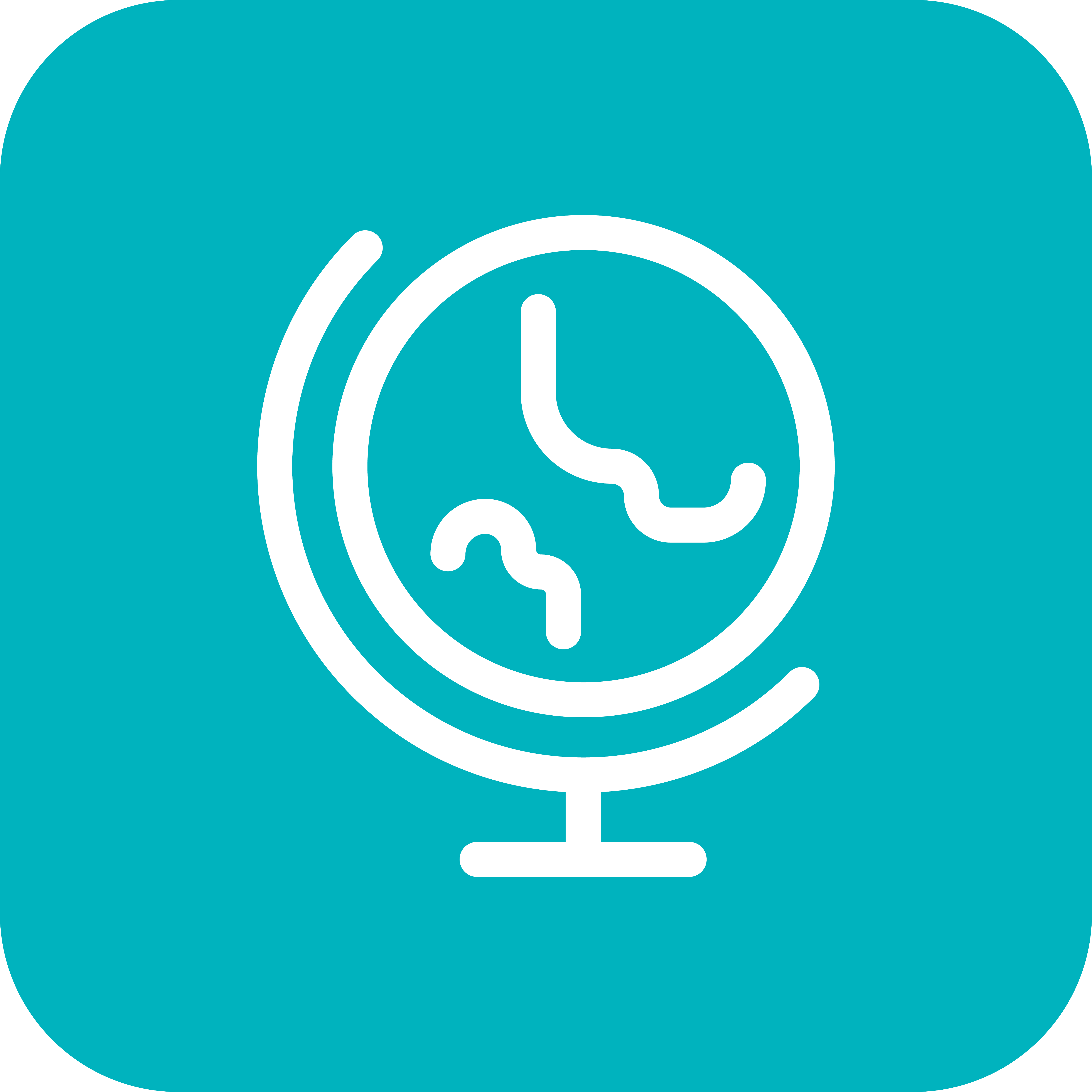 Globe icon with blue background